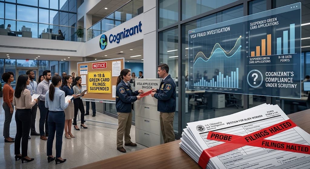 US labor officials suspend Cognizant’s green card filings amid visa fraud probe