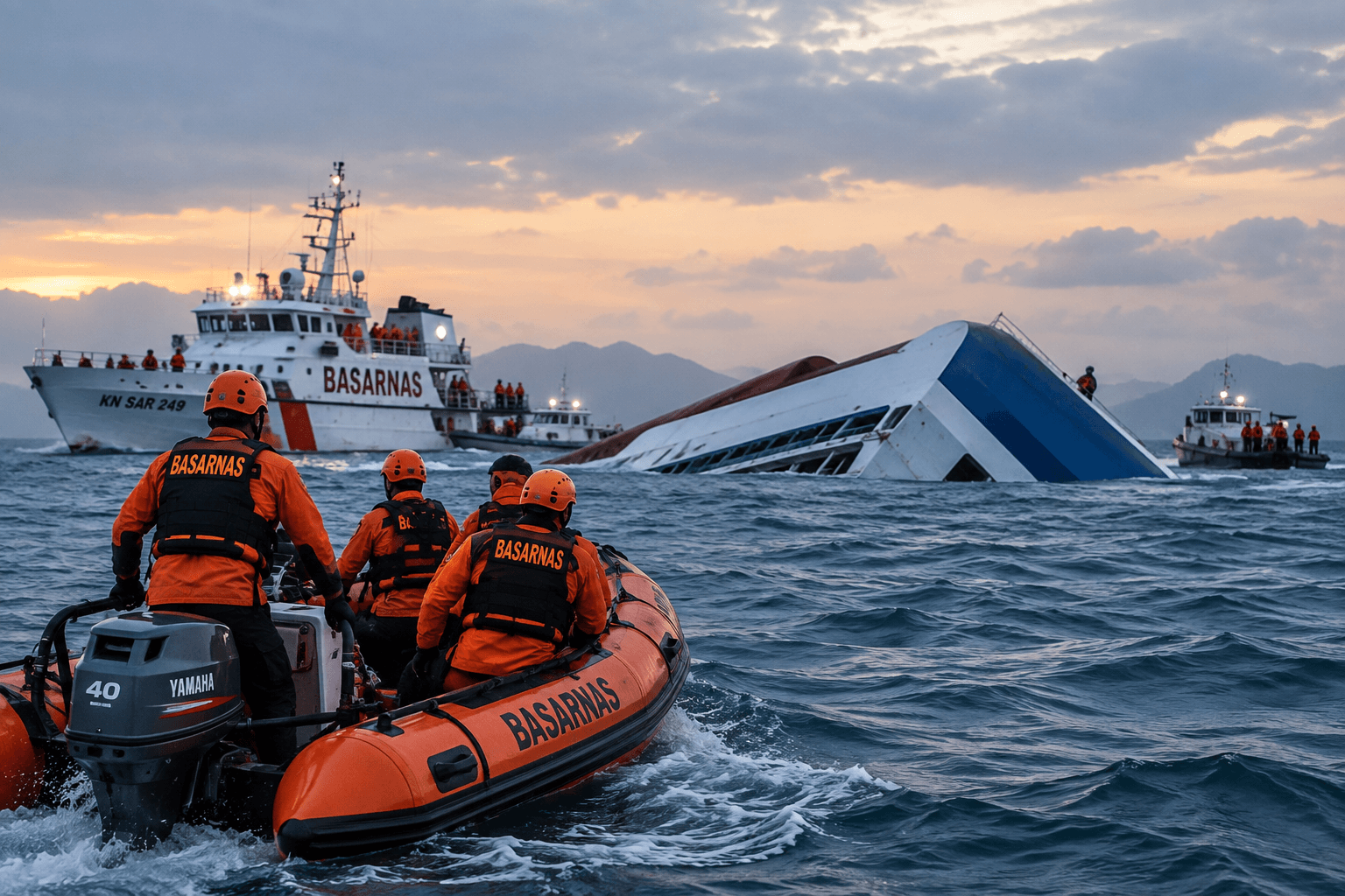 At least six dead, 130 missing after Indonesian ferry capsizes in the Java Sea