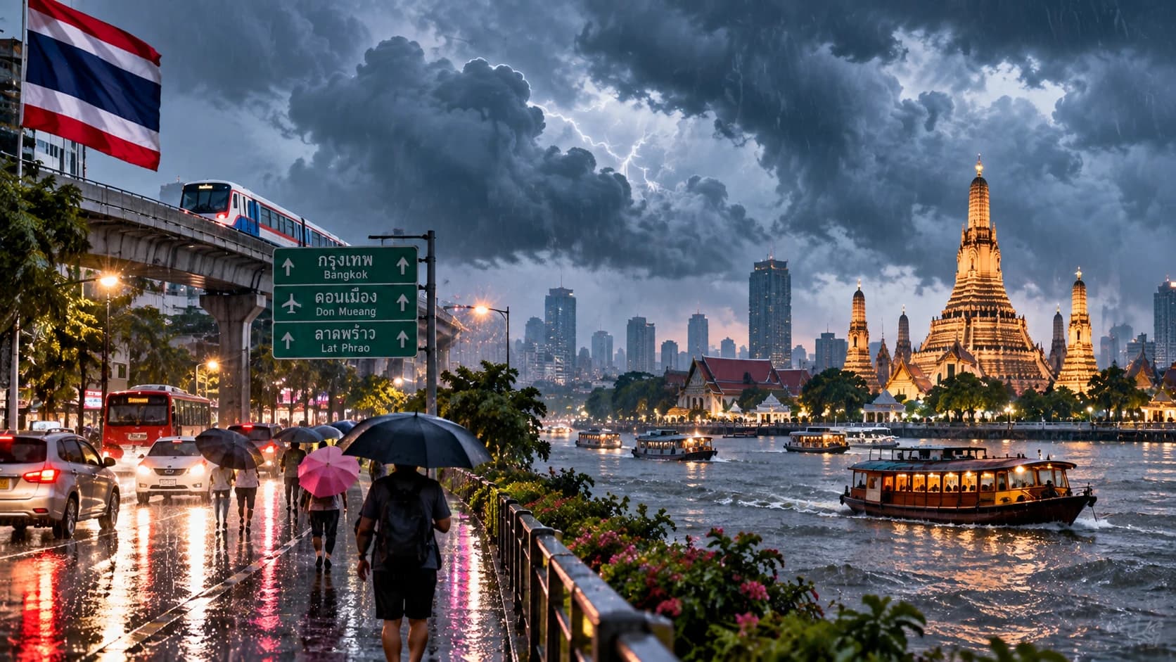 Bangkok Braces for Heavy Rain as Storms Spread Across Much of Thailand
